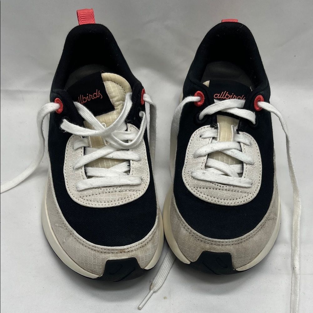 Allbirds Black, White and Pink Courier Sneaker Tennis Shoes
